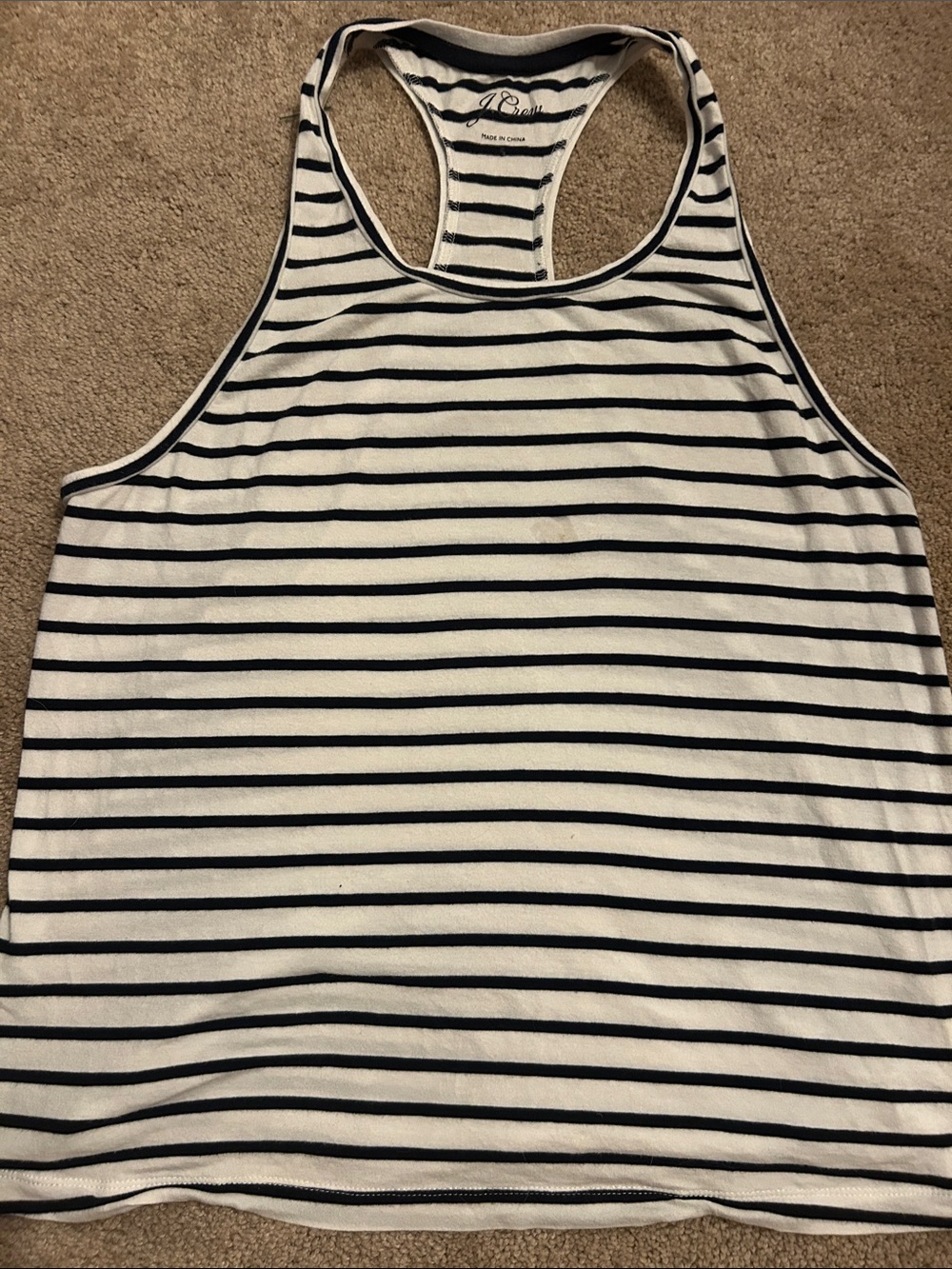 J. Crew ⚓️ Striped Racerback Tank Top - White & Navy
